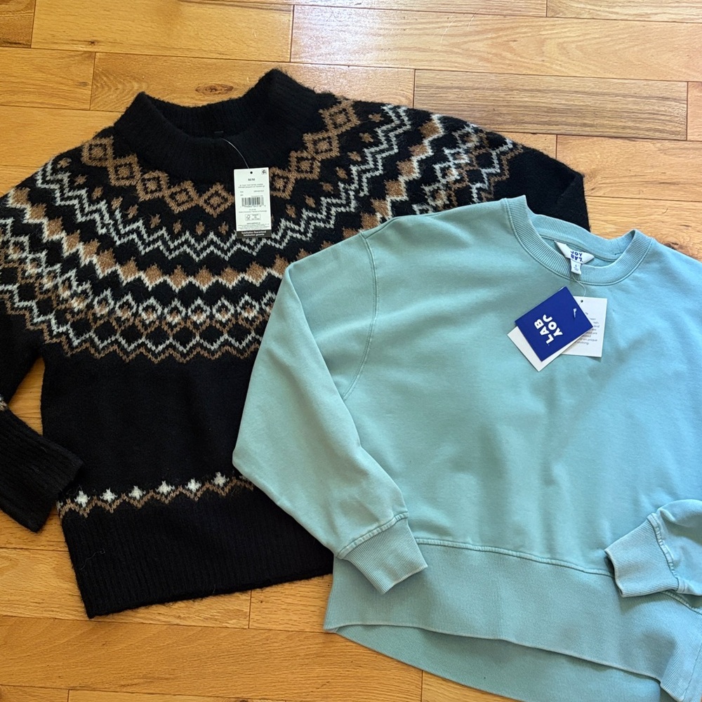 Black and Brown fall sweater + Green Sweater NWT 🍁🍂🍁🍂🍁🍂🍁🍁🍁🍂